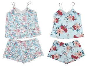 Flora Nikrooz Stacy Floral Print Cami & Shorts 2-Piece Women's Pajama Set NWT - Picture 1 of 9