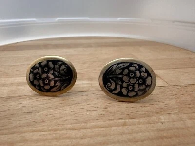 Gemelos Vintage 875 Esterlina URSS Acabado Cloisonné Foto 1 de 2