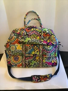 Very Gently Used 1X~Vera Bradley Rio Grand Weekender Bag W/ Trolley Sleeve - Picture 1 of 14