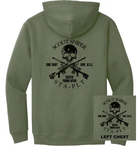 USMC - Scout Sniper Surveillance Target Acquisition (STA) Platoon Hoodie - Picture 1 of 9