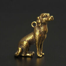 Antique Brass Dog Pendant Statue Old Chinese Zodiac Lucky Pocket Gift Ornament