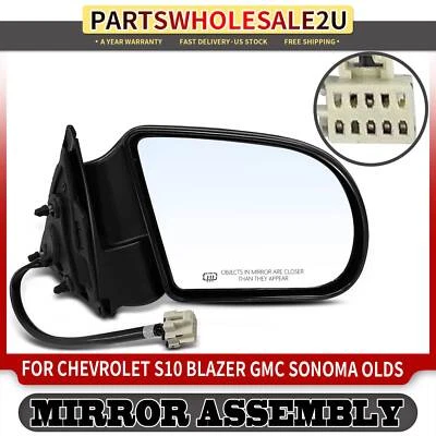 Правое текстурированное зеркало с электроприводом и подогревом под правую руку черное для Chevy Blazer GMC Sonoma Olds - Изображение 1 из 4