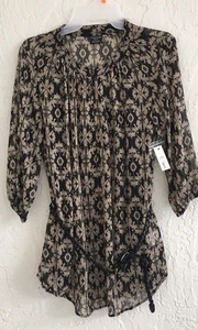 NWT FADED GLORY Size Small Black and Gold Tunic with Coordinating Belt - Picture 1 of 7