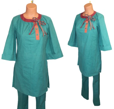 Vintage late 70s to early 80s That's Me Tunic Top Dress Shirt and Pants 2 PC Set - Image 1 of 4