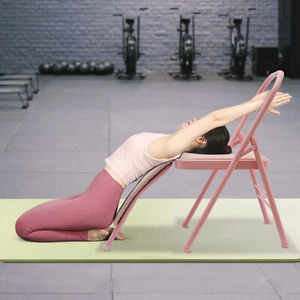 Foldable Yoga Auxiliary Chair, Yoga Chair with Lumbar Back Support - Picture 1 of 21