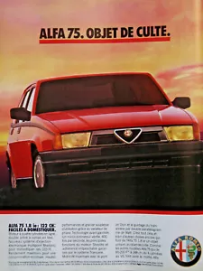 PUBLICITÉ DE PRESSE 1989 ALFA 75 1.8 ie 122 CH OBJET DE CULTE ALFA ROMEO - Bild 1 von 1
