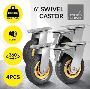 4 ruedas giratorias de 6" de alta resistencia carro 150 mm ruedas para muebles 1000 kg - Imagen 1 de 8