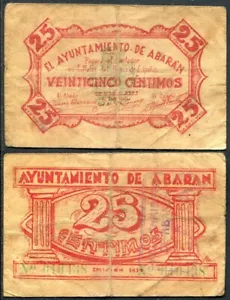 Billete Abaran - Murcia / 25 Centimos 1937 MBC RG0016 - Picture 1 of 1
