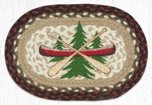 2 Braided Jute Oval Placemat/Trivet/Swatch. ADIRONDACK CANOE. Earth Rugs.10"x15" - Picture 1 of 1