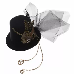 Women Victorian Fascinator Party Dancing Gothic Steampunk Headdress with Clips - Picture 1 of 6