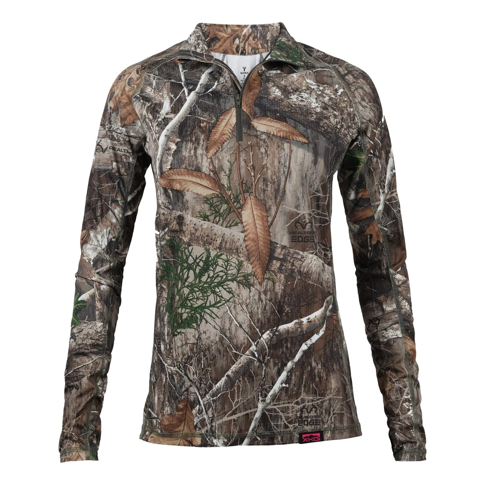 Womens XKG Elevation 1/4 zip Tee  - Realtree Edge - L (XKGL5206-RE-L) - Image 1 of 1