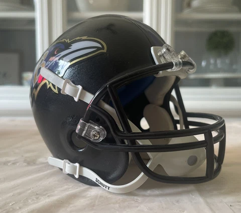Schutt Air Mini Baltimore Ravens Helmet Custom With VSR4 Facemask Cover