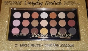 City Color Collection Everyday Neutrals Eyeshadows. 21 Mixed Neutral Toned. - Picture 1 of 3