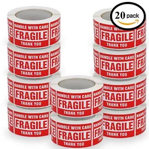 20 Rolls 3x5 Fragile Stickers Handle With Care Thank YOU Shipping Mailing Labels - Bild 1 von 8