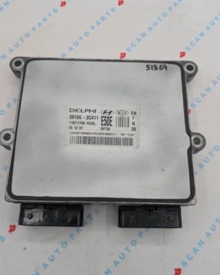 Used 2008 Hyundai Veracruz Delphi 39106-3C411 ECU E50E MT38 - Image 1 of 4