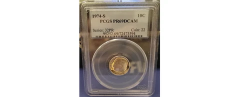 1974-S PCGS Graded PR69DCAM Roosevelt Dime Proof Coin - Blazer! Cover