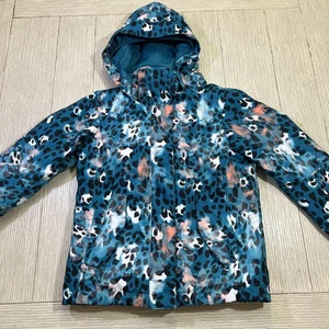 Roxy Jacket Girls 10 Medium Teal Leopard Print DryFlight 10K Hooded Ski Snow - Picture 1 of 12