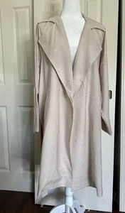 truth by republic Long Duster Jacket with pockets lightweight ,beige,size M - Picture 1 of 10