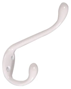 Hillman Heavy Duty Garment Hook 852905 White Clothes/Bathroom/Towel/Closet 1PC - Picture 1 of 2