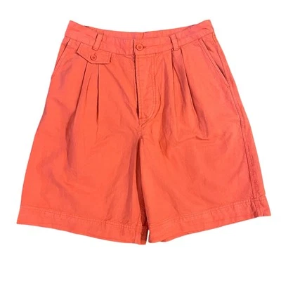 Pantalones cortos plisados Free People de tiro alto mezcla de lino talla 10 naranja coral   Foto 1 de 4