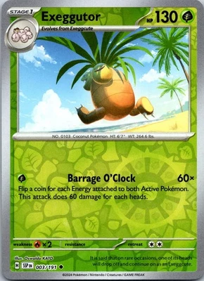 Exeggutor Uncommon SV08: Surging Sparks 003/191 NM Reverse Holo - Image 1 of 2