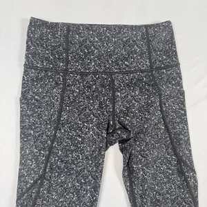 Athleta Salutation Pebble Beach Tight Womens ST Black White Speckled Leggings - Picture 1 of 13
