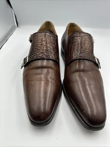 Zapatos de Vestir Magnanni Marco Doble Correa Monje Cuero Marrón Hecho en España Hombres 9.5 M - Imagen 1 de 10