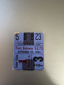 1961 ticket stub Black Hawks Rangers Gump Worsley stars Bobby Hull goal #103 - Picture 1 of 2