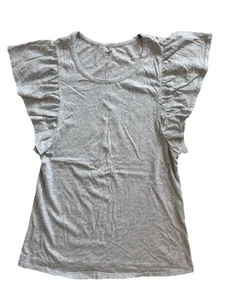 NEU GAP Rüschenärmel T-Shirt Oberteil grau Gr. Medium - Bild 1 von 2