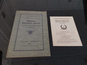 Easton PA Memorial Reformed Church 1931 Membership Directory & Pamphlet - Picture 1 of 4