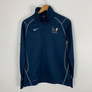 Nike Therma Fit 1/4 Zip Top Mens Medium Navy Blue Activewear US Lacrosse Logo - Picture 1 of 12