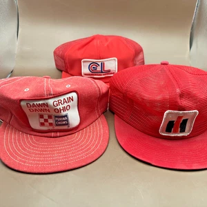 Vintage Lot von 3 Patch Made in U.S.A. K-Marke Louisville rot Mesh Trucker Hüte - Bild 1 von 15