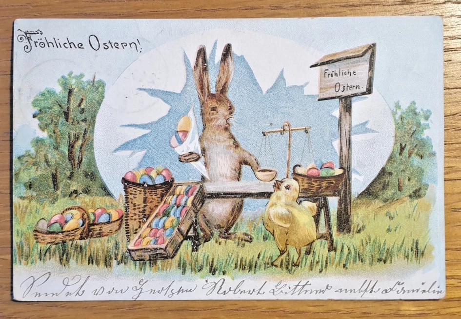 1911 GERMANY - EASTER Greeting POSTCARD to Schonberg, Berlin - Image 1 of 2