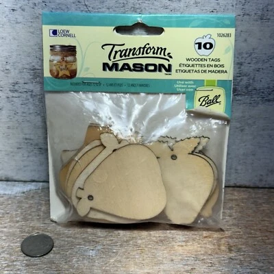 Etiquetas de madera Loew Cornell Ball Transform Mason surtidas FRESCAS FRUTAS 10 Cts nuevas Foto 1 de 4