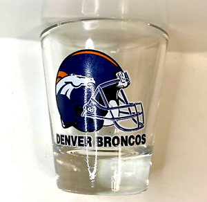 Denver Broncos NFL Shot/Shooter  Glass, Picture Football Helmet Heavy Bottom