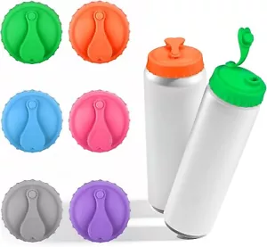 Silicone Soda Can Cover Lids, 6 Pack Soda Can Lids Pop Can Covers with Resealabl - Picture 1 of 6