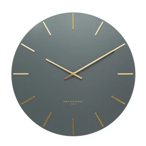 Wall Clock One Six Eight London Luca Charcoal 60Cm Modern Pressed Metal Silent - Picture 1 of 9