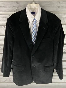 Vintage Evan Picone 2 Button Black Corduroy Blazer Jacket Mens 40R - Picture 1 of 11
