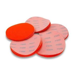 6 Inch Hook and Loop Orange Wet / Dry Auto Body Film Sanding Discs, 50 Pack - Picture 1 of 14