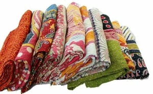 Wholesale Lot 10 Pc Kantha Quilt Cotton Handmade Vintage Bedspreads Boho Blanket - Picture 1 of 11