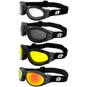 4 Birdz Eagle Padded Anti-Fog Aviator Goggles Clear Smoke Yellow & Orange Mirror - Picture 1 of 9