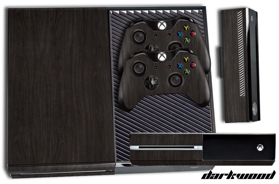 Designer Skin für Xbox One 1 Gaming Konsole + 2 Controller Aufkleber Darkwood - Bild 1 von 1