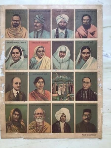 Antique Oleograph Print Famous Indians Art Kitsch India Unusual Rare Germany - Picture 1 of 6