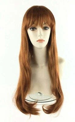 PELUCAS DE ESTUDIO Premium Elegante Peluca Larga Roja Castaño Rojizo con Flequillo - Jenny F. Red Foto 1 de 4