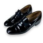 Bally Ribbon Loafers Size 9 M Formal Dress Shoes Black Patent Leather