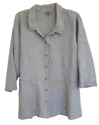 Chaqueta Blazer Diaria de Lino FLAX Designs L/GL Gris Topper Natural Ecológica Foto 1 de 4