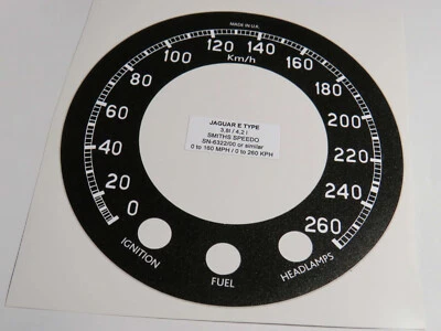 Autocollant de conversion compteur SMITHS MPH en KPH Jaguar Type-E 3,8l / 4,2l - Bild 1 von 3
