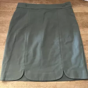 Skies are Blue Skirt Womens Small Green Khaki Knit Scalloped Hem Boho Romantic - Picture 1 of 4