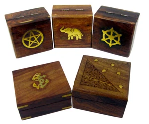Indian Real Wooden Hand Made Gift Box Storage Jewellery Ornament Gift Box - Picture 1 of 8