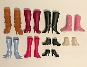 Lot #A of 9 Designer, Fashion Fever, Fashion Avenue Barbie Doll Boots Great Lot 